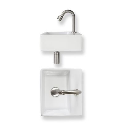 Fonteinset Baseline keramiek 32x29x11 cm wit glans
