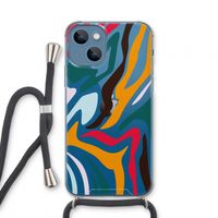 Colored Zebra: iPhone 13 mini Transparant Hoesje met koord