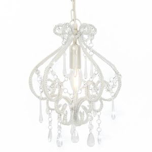 VidaXL Plafondlamp met kralen rond e14 wit