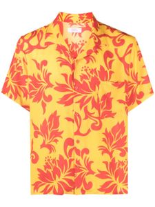 ERL chemise Tropical Flowers à manches courtes - Jaune