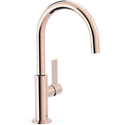Wastafelkraan Tres Project | Opbouw | Draaibare uitloop | Mengkraan | Hoog model | 1-hendel | Rond | 24k Rose goud