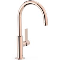 Wastafelkraan Tres Project | Opbouw | Draaibare uitloop | Mengkraan | Hoog model | 1-hendel | Rond | 24k Rose goud