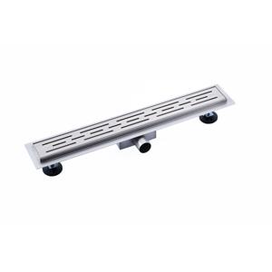 Fortifura Galeria douchegoot - 160cm - met rooster - met vloerflens - Geborsteld RVS PVD (RVS) YZ-A60-Basic-drain