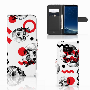 Telefoonhoesje met Naam Samsung Galaxy S8 Skull Red