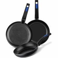 Pannenset Monix M811200 Zwart Bakeliet Gehard aluminium 3 Onderdelen