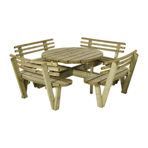 Ronde Picknicktafel Met Rugleuning