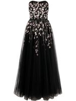 Dina Melwani robe-bustier en tulle - Noir - thumbnail