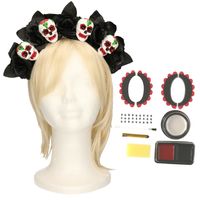 Verkleed setje Day of the Dead - sugar skull schmink en diadeem - Halloween/Carnaval accessoires - thumbnail