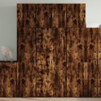 Hoge kast 80x42,5x249 cm bewerkt hout gerookt eikenkleurig