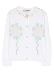 Stella McCartney Kids cardigan à fleurs - Blanc