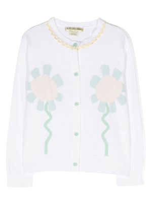Stella McCartney Kids cardigan à fleurs - Blanc