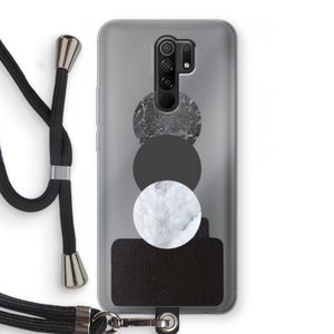 Marmeren cirkels: Xiaomi Redmi 9 Transparant Hoesje met koord