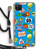 Fruitsticker: Pixel 4a Transparant Hoesje met koord