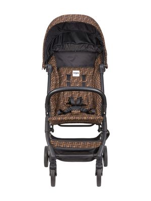 Fendi Kids poussette à logo FF - Marron