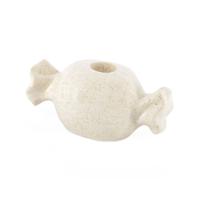 Kaarsenstandaard Aardewerk snoepje beige