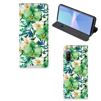 Sony Xperia 10 III Smart Cover Orchidee Groen Sony Xperia 10 III Smart Cover Orchidee Groen