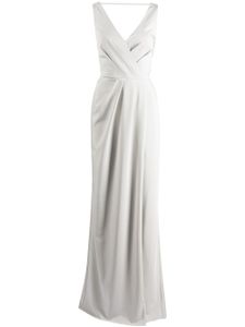 Marchesa Notte Bridesmaids robe longue à col bénitier au dos - Gris