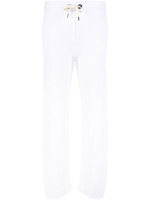 Brunello Cucinelli pantalon évasé Nari à design nervuré - Blanc