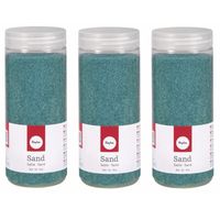 3x Fijn decoratie zand turquoise 475 ml