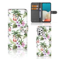 Samsung Galaxy A73 5G | Telefoonhoesje | Met pasjeshouder | Flamingo Palms Samsung Galaxy A73 5G | Telefoonhoesje | Met pasjeshouder | Flamingo Palms