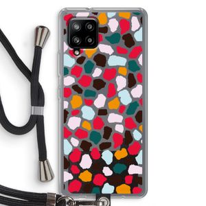 Colored Giraffe: Samsung Galaxy A42 5G Transparant Hoesje met koord