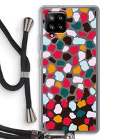 Colored Giraffe: Samsung Galaxy A42 5G Transparant Hoesje met koord