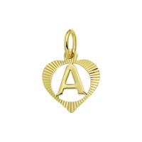 14k geelgouden hanger hart met brief