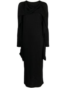 Yohji Yamamoto robe mi-longue à détail torsadé - Noir