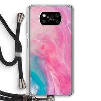 Roze explosie: Xiaomi Poco X3 NFC Transparant Hoesje met koord