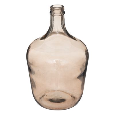 Atmosphera bloemenvaas Olijfolie Fles model - Smoke lichtgrijs transparant - glas - H30 x D18 cm
