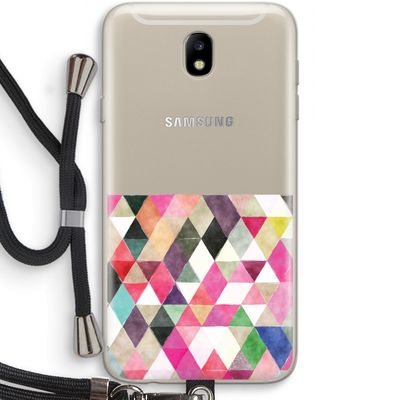 Gekleurde driehoekjes: Samsung Galaxy J7 (2017) Transparant Hoesje met koord