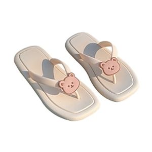Dames Slippers Platte sandalen Platte hak Ronde Teen Open teen Elegant Casual Dagelijks PVC Leegloper Lente Zomer Anime Amandel Zwart Bruin miniinthebox