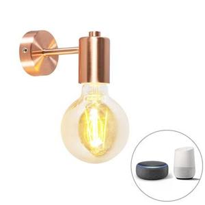 QAZQA Smart Art Deco wandlamp koper incl. G95 WiFi lichtbron - Facil