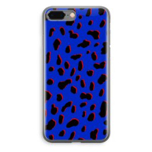 Blue Leopard: iPhone 8 Plus Transparant Hoesje