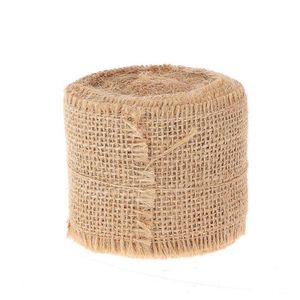 Decoratie lint - jute - op rol - 500 x 5 cm - decoratielint jute stof - hobby