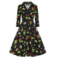 Hearts & Roses Natasha Cherry Swing Dress Black-S