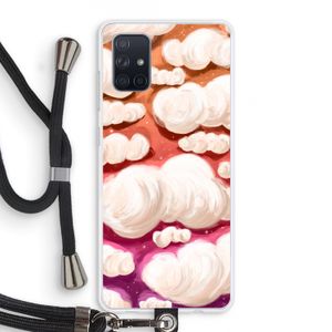 Katoen Wolken: Samsung Galaxy A71 Transparant Hoesje met koord