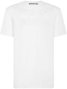 Philipp Plein t-shirt Gothic à logo brodé - Blanc