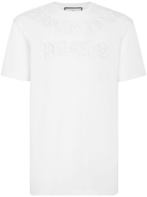 Philipp Plein t-shirt Gothic à logo brodé - Blanc