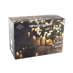 Kerstverlichting warm wit buiten 700 lampjes 1400 cm inclusief timer en dimmer - Kerstverlichting kerstboom