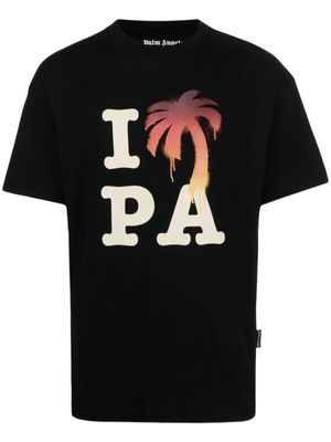 Palm Angels t-shirt en coton à logo imprimé - Noir