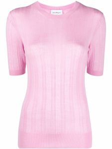 Ferragamo haut en maille à motif Gancini - Rose