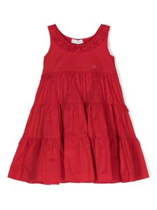 Monnalisa robe en coton à volants - Rouge