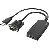 Hama 00200342 video kabel adapter 0,15 m USB Type-A + VGA (D-Sub) HDMI Zwart - thumbnail