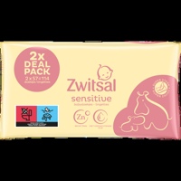 Zwitsal Billendoekjes Voordeelverpakking Sensitive 2 x 57 = 114 stuks bij Jumbo