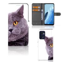 OPPO Find X5 Lite | Reno 7 5G | Telefoonhoesje | Met pasjeshouder | Kat