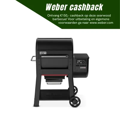 Weber houtskool barbecue searwood 600 24 pallet smoker zwart Weber houtskool barbecue searwood 600 24 pallet smoker zwart