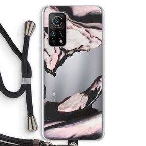 Roze stroom: Xiaomi Mi 10T 5G Transparant Hoesje met koord