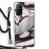 Roze stroom: Xiaomi Mi 10T 5G Transparant Hoesje met koord