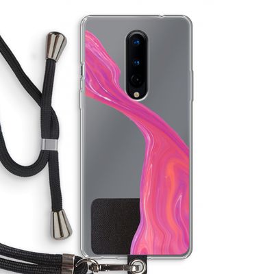Paarse stroom: OnePlus 8 Transparant Hoesje met koord